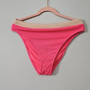 TEXTURED Colorblock Cheeky High Leg High Waist Bikini Bottom - xhilaration